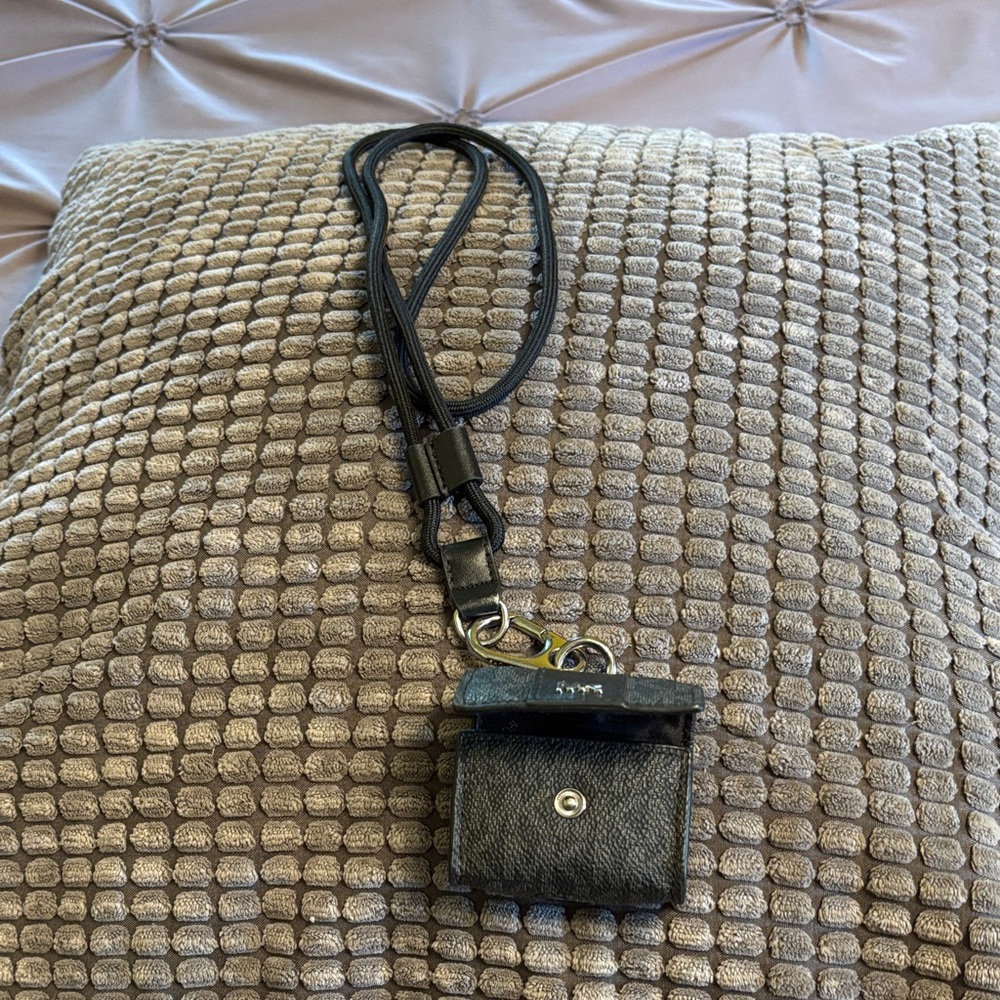 MK  Leather Mini Pouch with Strap for air pods